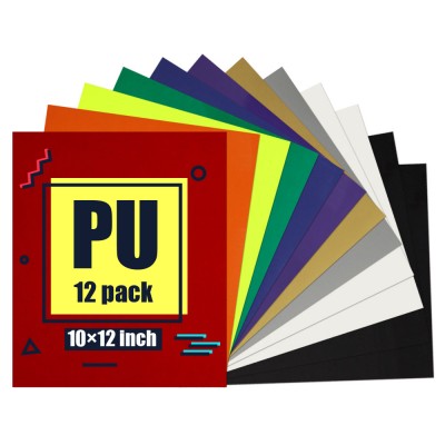 PU Heat Transfer Vinyl for T-Shirts 10inchx12inch 12 Sheets Iron On Vinyl HTV Bundle